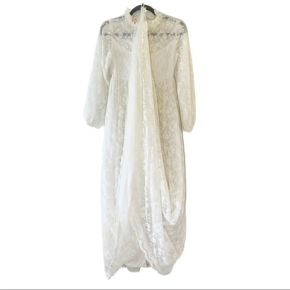 Vintage‎ Bridallure Prairie Lace Wedding Dress 70’s - Picture 3 of 15
